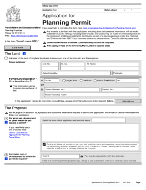 Application for Planning Permit