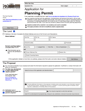 Application for Planning Permit