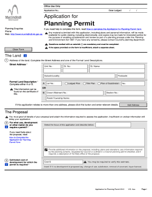 Application for Planning Permit