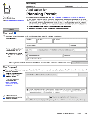 Application for Planning Permit