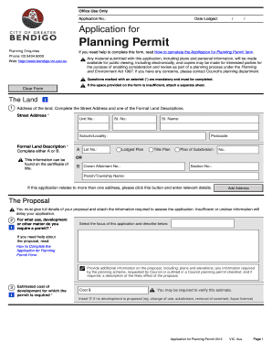 Application for Planning Permit