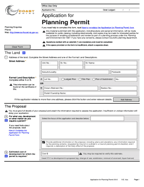 Application for Planning Permit