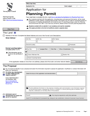 Application for Planning Permit