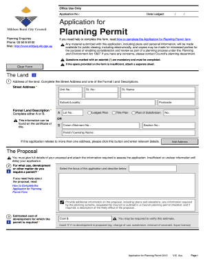 Application for Planning Permit