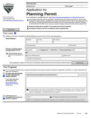 Application for Planning Permit