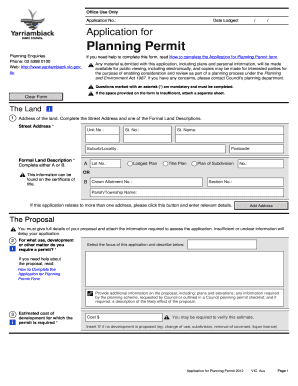 Application for Planning Permit