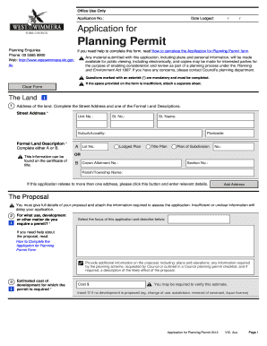 Application for Planning Permit