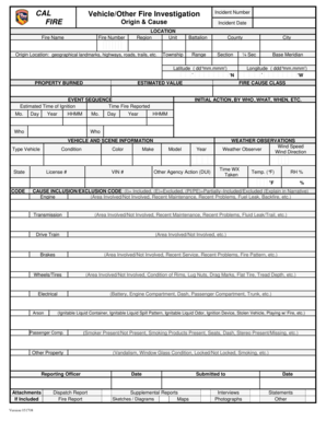 California Vehicle Fire Investigation Report