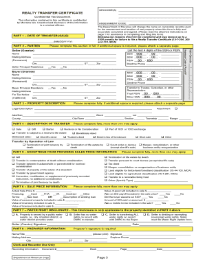 Montana Realty Transfer Certificate