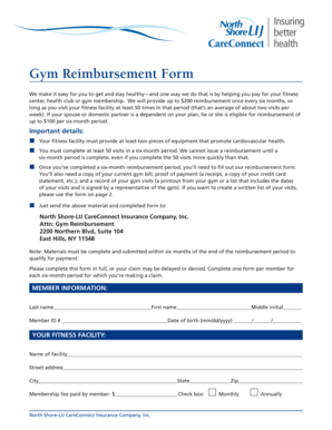 Gym Reimbursement Form