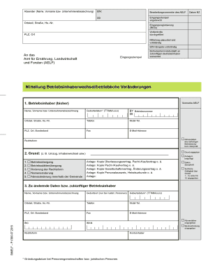 Mitteilung Betriebsinhaberwechsel/betriebliche Veränderungen