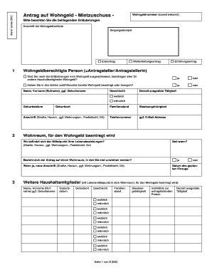 Antrag auf Wohngeld