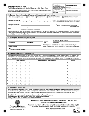 Flexible Spending Account Medical Expense Claim Form
