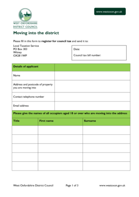 Council Tax Registration Form