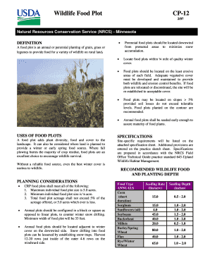 Wildlife Food Plot Specifications