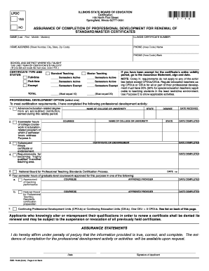 Illinois Professional Development Renewal Form
