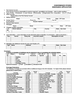 Convenience Stores Insurance Application
