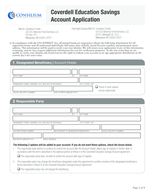Coverdell Education Savings Account Application