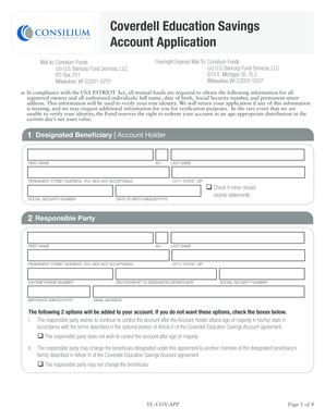 Coverdell Education Savings Account Application