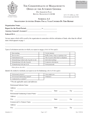 Massachusetts Charity Solicitation Activities Report