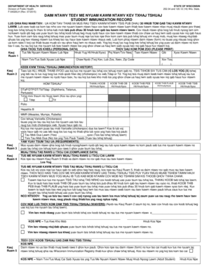 Wisconsin Student Immunization Record