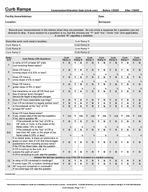 Curb Ramp Accessibility Survey Form