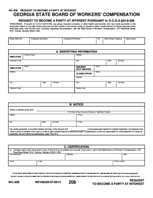 WC-206 Request to Become a Party at Interest