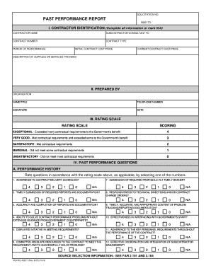 US Federal Past Performance Report