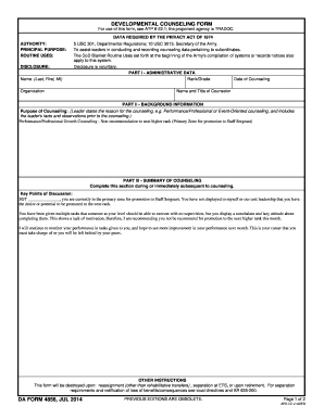 Developmental Counseling Form