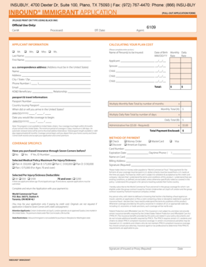 Inbound Immigrant Application Form