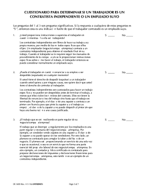 Guía para ayudar al empleador a determinar si un trabajador es un contratista independiente o es un empleado suyo