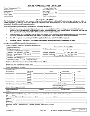 Final Admission of Liability