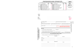Maryland 2015 Personal Property Return