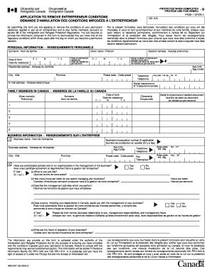 Application to Remove Entrepreneur Conditions