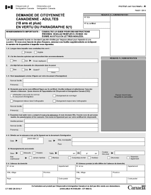Demande de citoyenneté canadienne