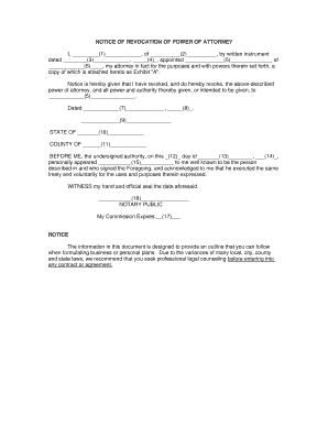Notice of Revocation of Power of Attorney