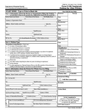 USCIS Form I-140 Immigrant Petition for Alien Worker
