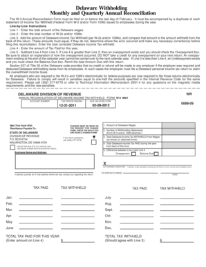 Delaware W-3 Annual Reconciliation Form