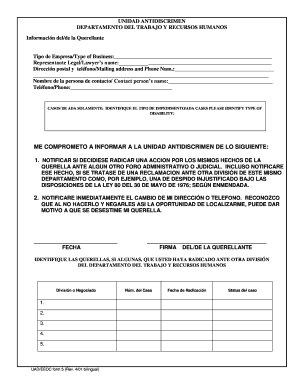 Querella De Discrimen 2 - Departamento Del Trabajo Y Recursos ...