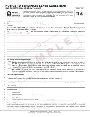 Notice to Terminate Lease Agreement