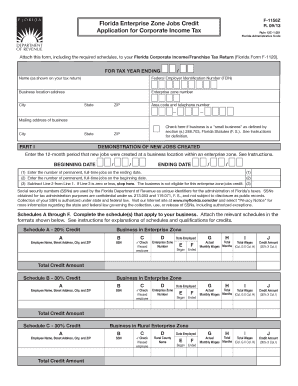 Florida Enterprise Zone Jobs Credit Form F-1156Z