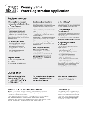Pennsylvania Voter Registration Application