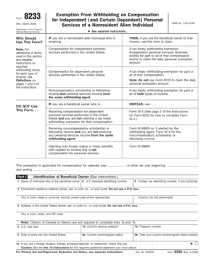 IRS Form 8233 for Nonresident Alien