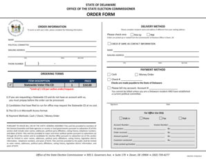Delaware Voter File Order Form