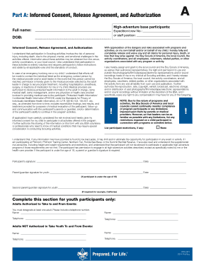 Boy Scouts of America High-Adventure Base Informed Consent and Health Form