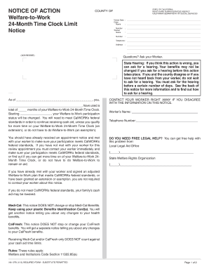 California Welfare-to-Work Notice