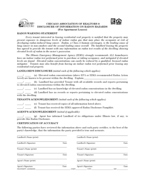 Illinois Radon Disclosure Form
