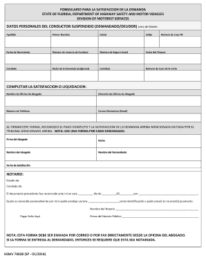 Formulario para la Satisfacción de la Demanda