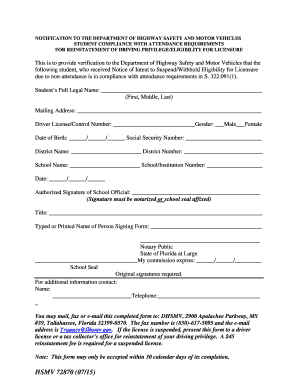 Florida Student Attendance Compliance Form