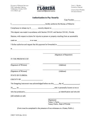 Authorization to Pay Security Deposit